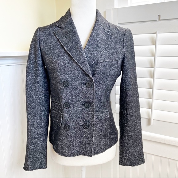 J. Crew Jackets & Blazers - J. Crew 29305 Marled Gray Cotton & Wool Blend Thandie Blazer Jacket Size 4
